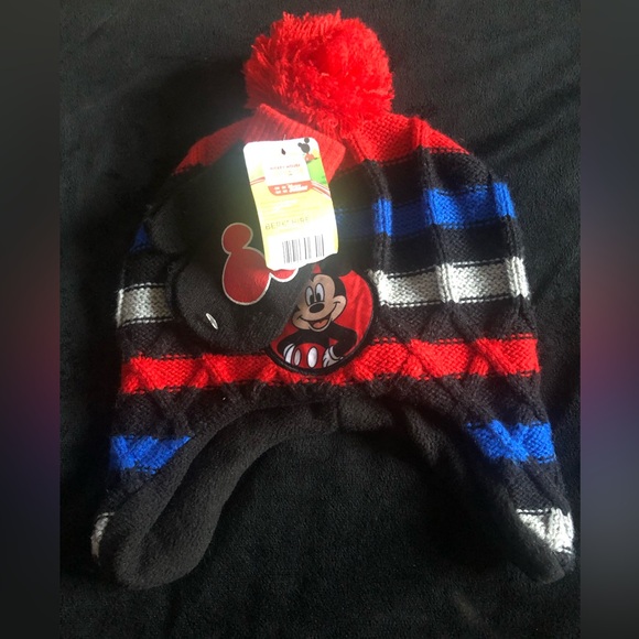 Berkshire Mickey Mouse Boys 2 Pc Hat & Mittens - Picture 2 of 3